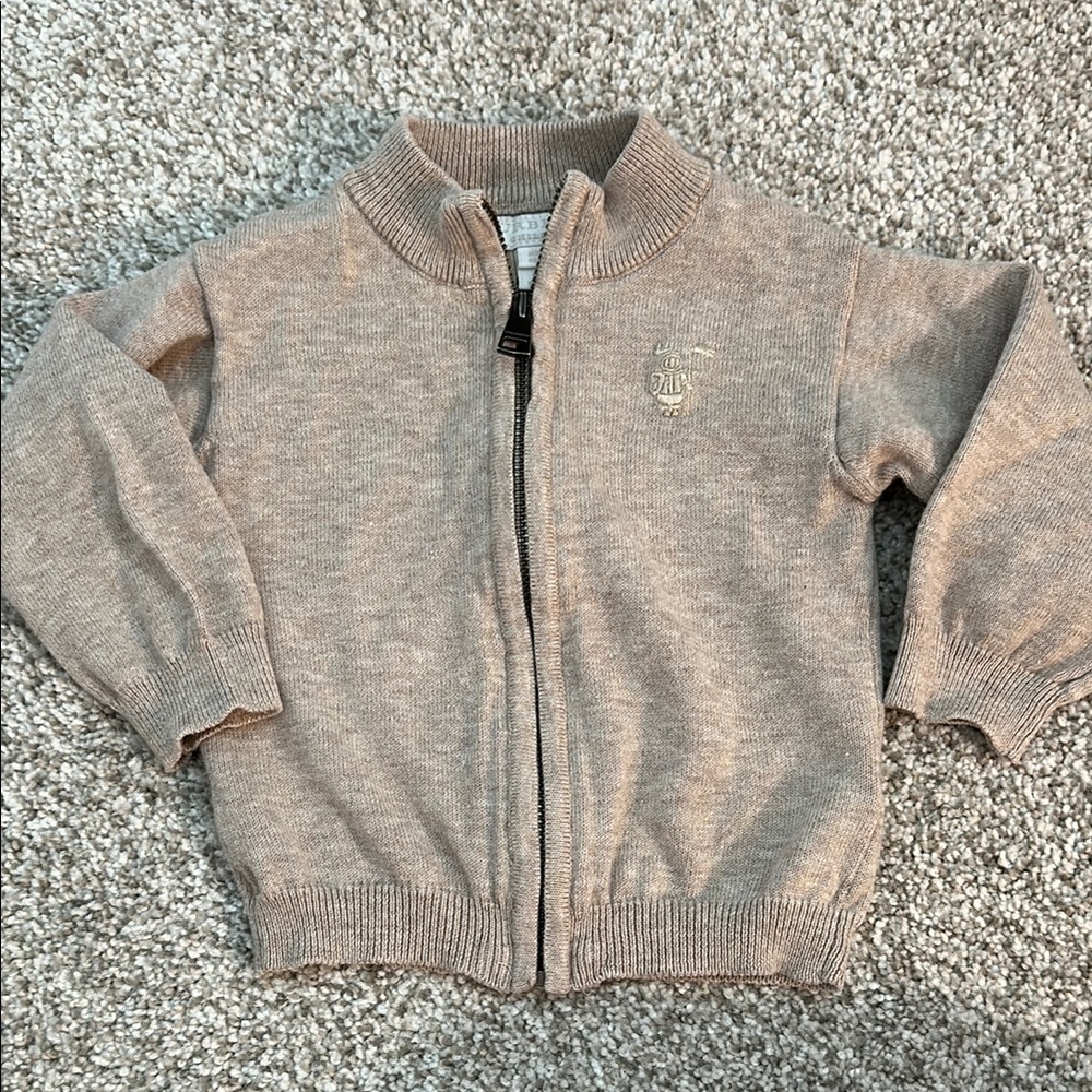 Burberry Kids Beige Zip-Up Sweater